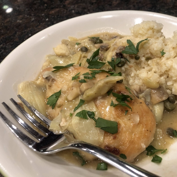 Chicken Breast Cutlets with Artichokes and Capers