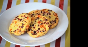 Cranberry-Orange Shortbread Cookies with Apricots