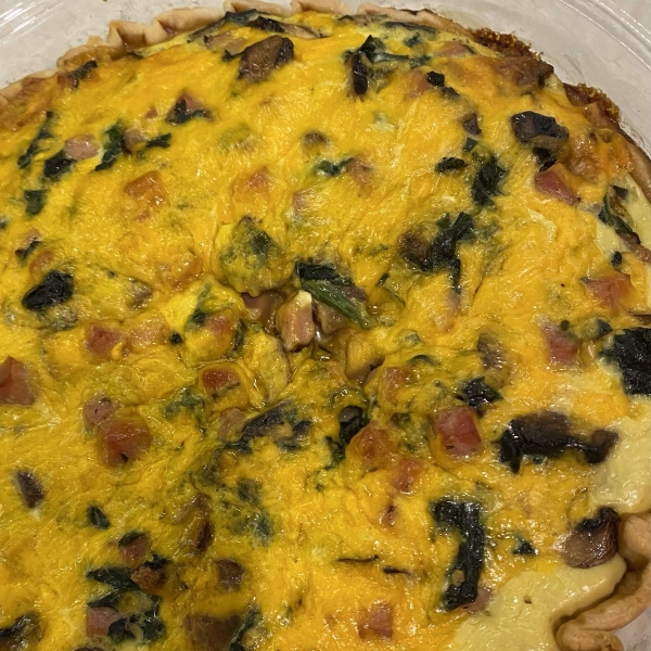 Spinach and Mushroom Quiche with Shiitake Mushrooms