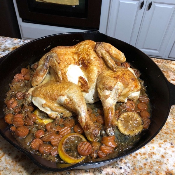 Braise-Roasted Chicken with Lemon and Carrots