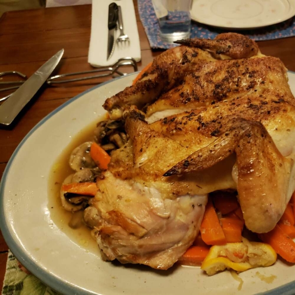 Braise-Roasted Chicken with Lemon and Carrots