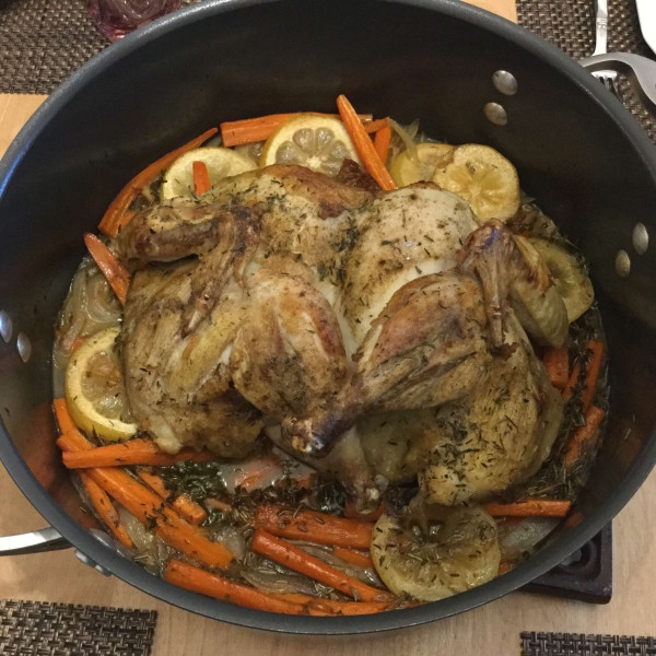 Braise-Roasted Chicken with Lemon and Carrots