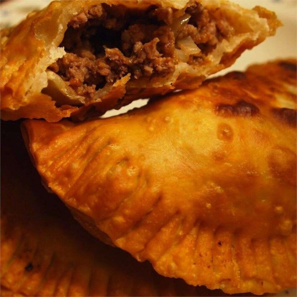 Fried Beef Empanadas with Olives and Sofrito