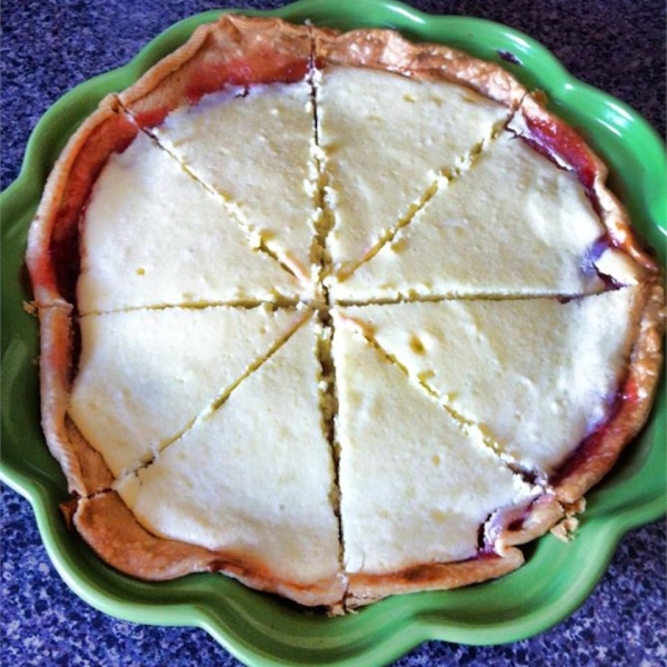 Rhubarb Cheesecake Pie