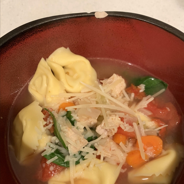 Quick Tortellini Rotisserie Chicken Soup