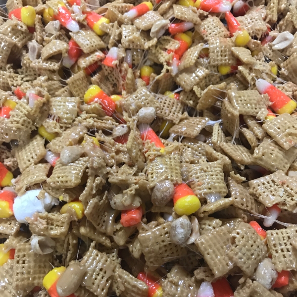 Peanutty Candy Corn Cereal Bars