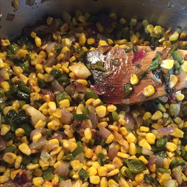 Roasted Corn and Poblanos