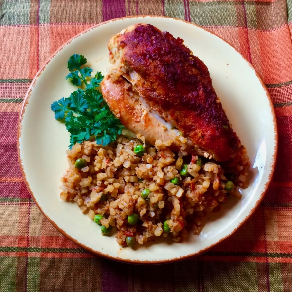 Sofrito Chicken and Cauliflower Rice