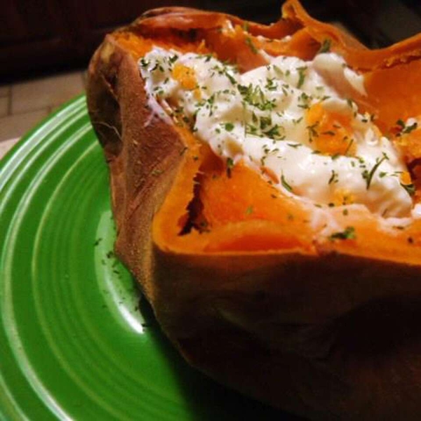 Twice Baked Sweet Potatoes with Ricotta Cheese