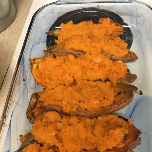 Twice Baked Sweet Potatoes with Ricotta Cheese