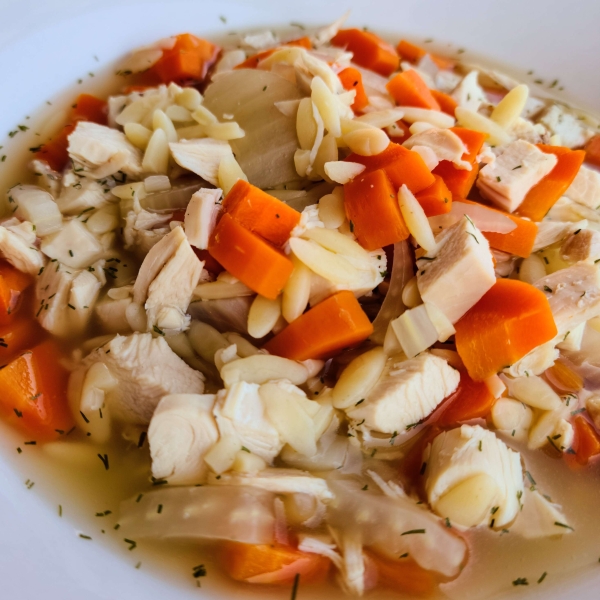 Chicken and Orzo Soup with Fennel