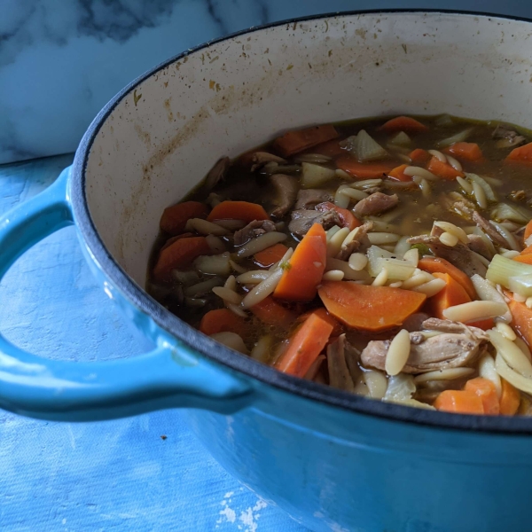 Chicken and Orzo Soup with Fennel