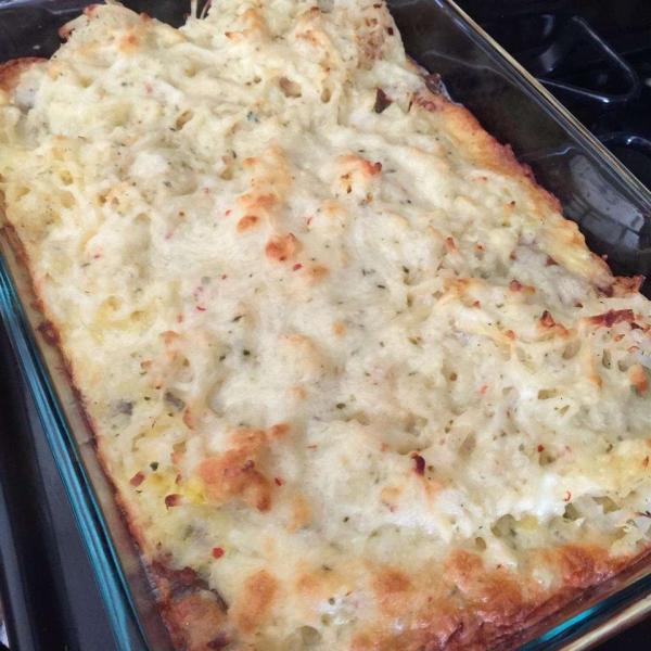 Crescent Roll Breakfast Casserole with Sausage and Hash Browns