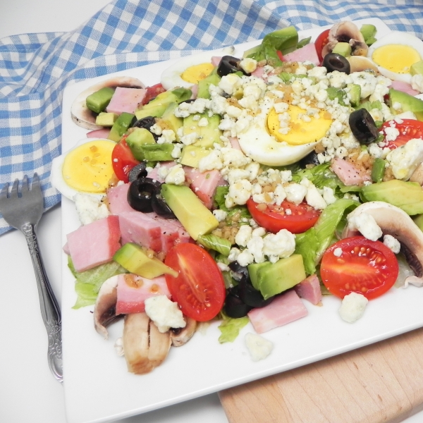 Cobb Salad with Ham and Homemade Dressing