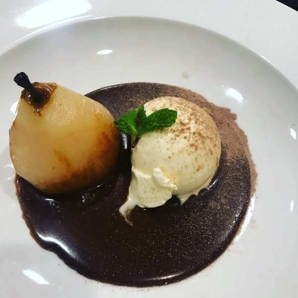 Poached Pears Belle Helene