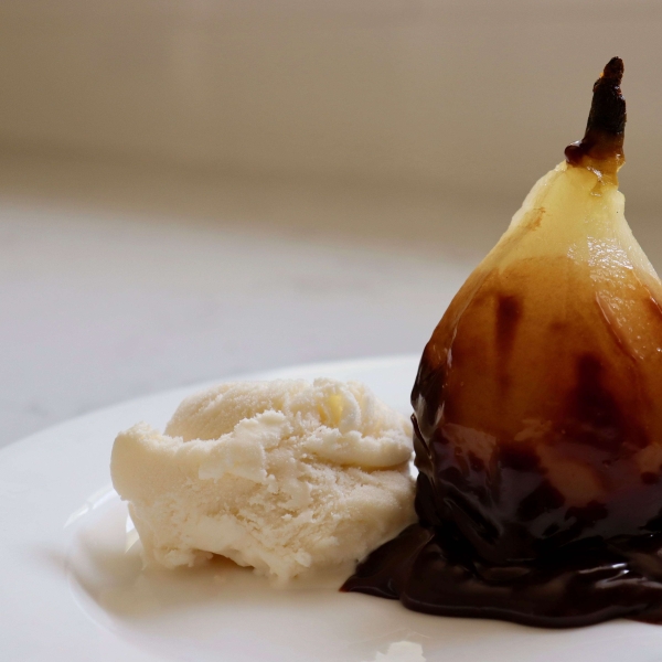 Poached Pears Belle Helene