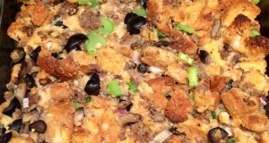 Black Olive, Mushroom, and Sausage Stuffing