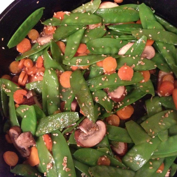 Stir Fried Snow Peas and Mushrooms