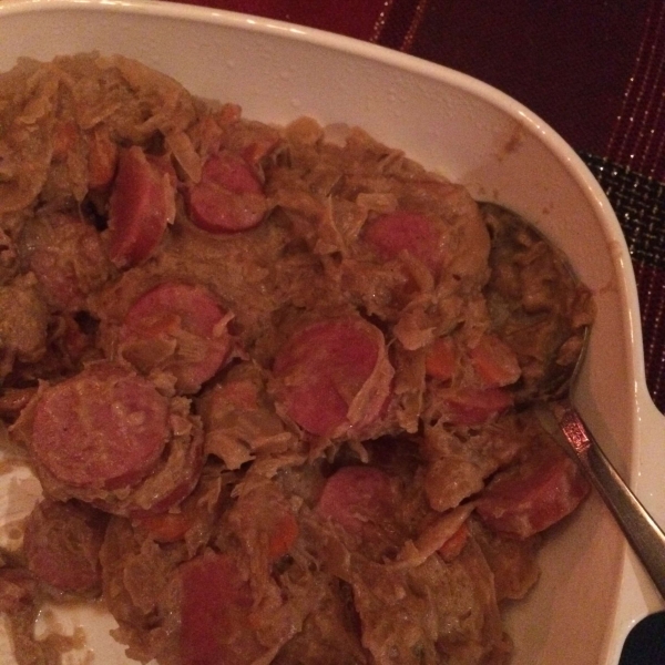 Polish Sausage Kraut Skillet