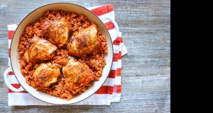 Paprika Chicken Thighs and Rice Skillet