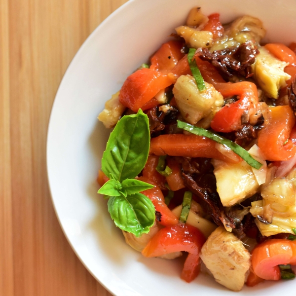 Roasted Eggplant and Red Bell Pepper Salad