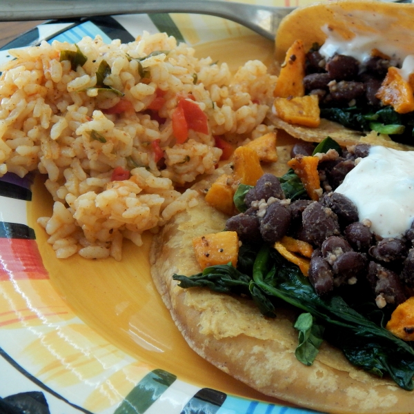 Butternut Squash and Black Bean Tostadas