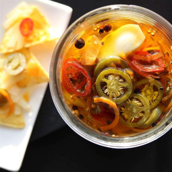 Pickled Garlic and Jalapeño Peppers