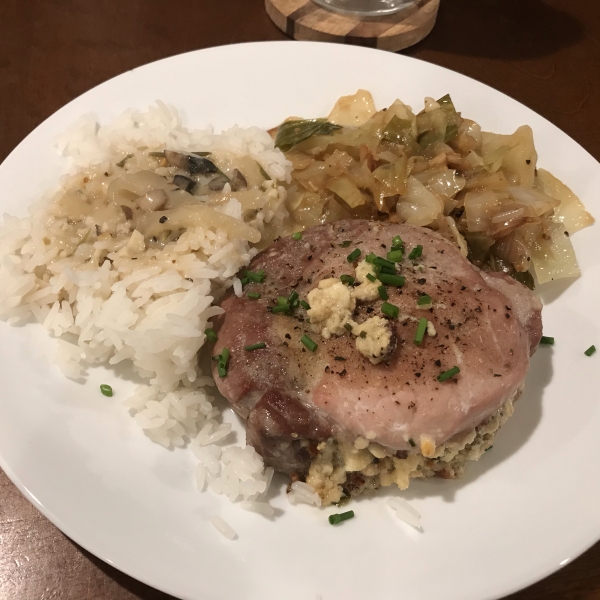 Blue Cheese, Bacon and Chive Stuffed Pork Chops