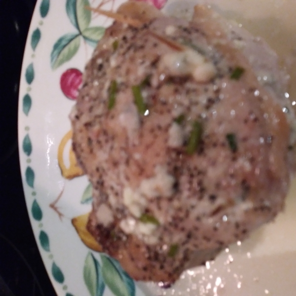 Blue Cheese, Bacon and Chive Stuffed Pork Chops