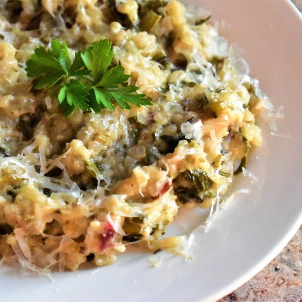 Slow Cooker Beet Green Risotto