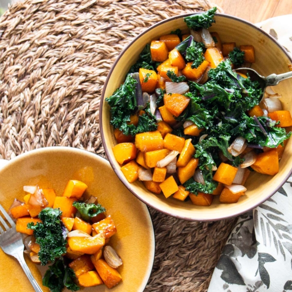 Balsamic Butternut Squash with Kale