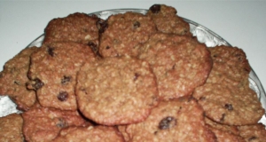 Raisin Peanut Butter Bran Cookies