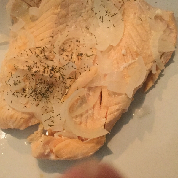 Quick Poached Salmon with Dill Mustard Sauce