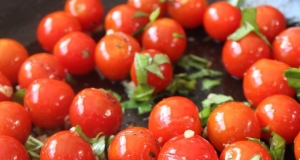 Sauteed Cherry Tomatoes with Garlic and Basil