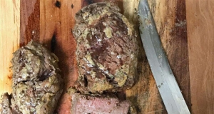 Beef Tenderloin Steaks Topped with Horseradish and Dijon Mustard