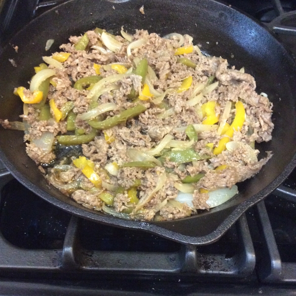 Steak, Onion, and Pepper Fajitas