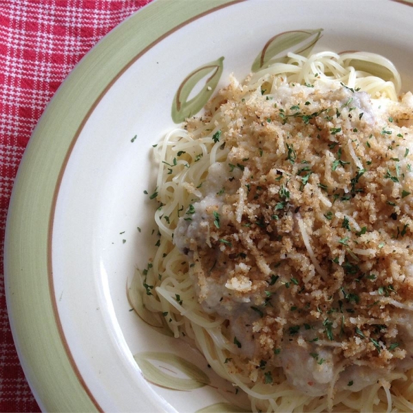 Lighter Spaghetti Alfredo with Cauliflower