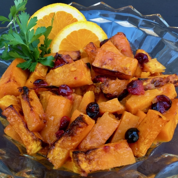 Air Fryer Orange-Cranberry Butternut Squash with Ginger