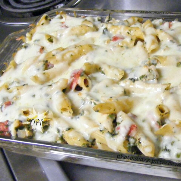 Chicken, Spinach, and Cheese Pasta Bake