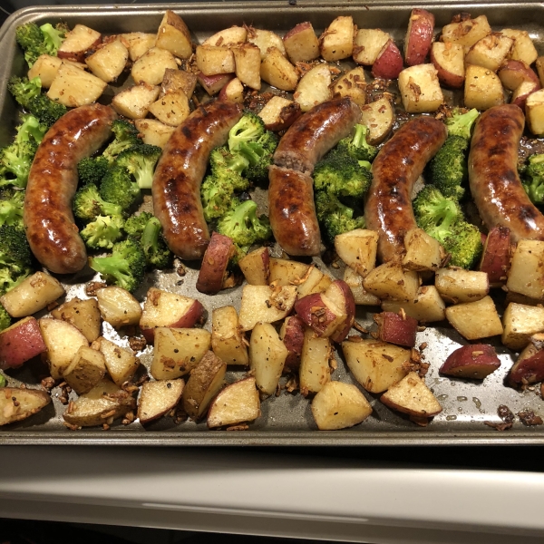 Crispy Oven-Roasted Rosemary Chicken with Sausage and Potatoes