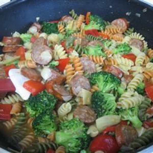 Sausage Bowties with Artichokes