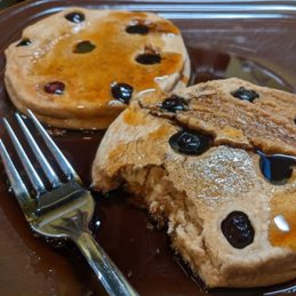 Easy Blueberry Whole Wheat Blender Pancakes