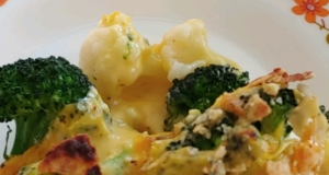 Cheesy Cauliflower and Broccoli Gratin