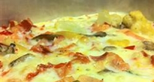 Cheesy Egg White Frittata with Vegetables and Bacon