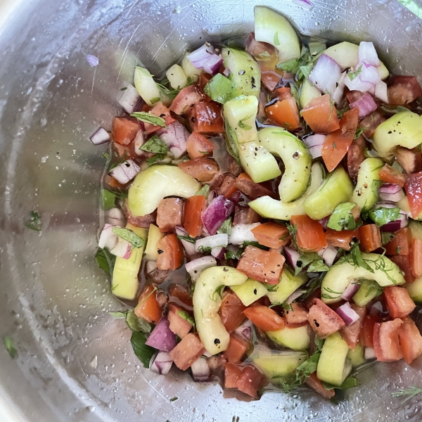 Tomato Cucumber Salad with Mint