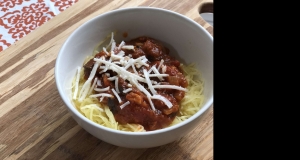 Easy Instant Pot® Vegan Low-Carb Spaghetti Squash with Mushroom Ragu