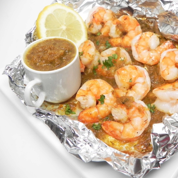 Jamaican Jerk Shrimp in Foil