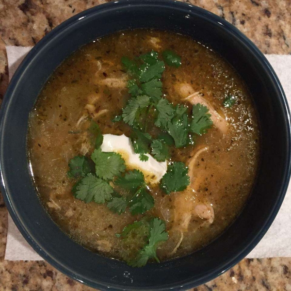 Rotisserie Chicken Chili With Hominy and Chiles