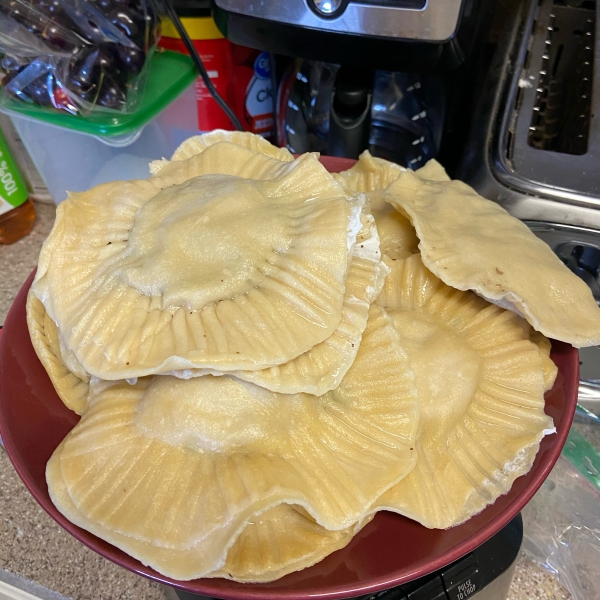 Mushroom and Spinach Ravioli with Chive Butter Sauce