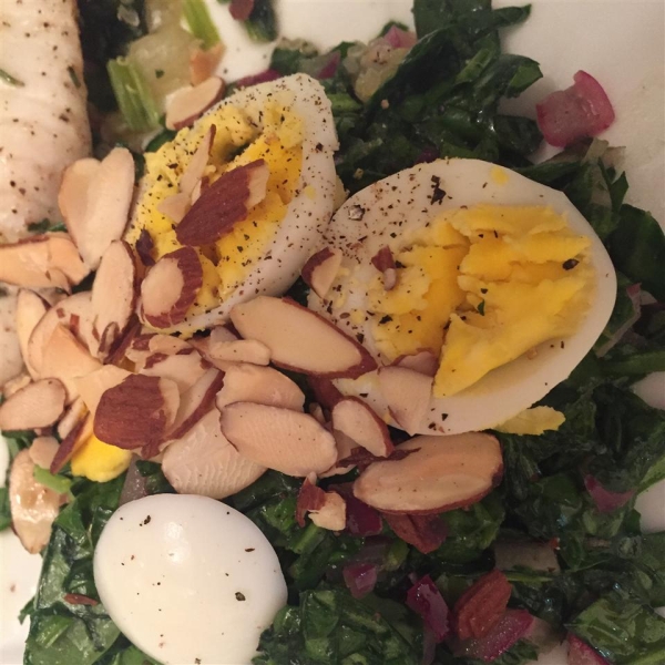 Wilted Spinach and Almond Salad